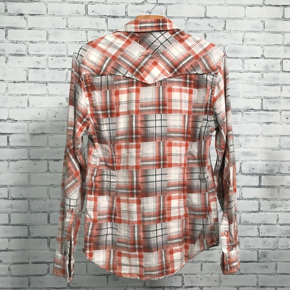 GUESS Men's Orange Rodeo Button-Up - Picture 3 of 6